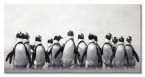 Pingwinie stado na obrazie wykonanym przez Marinę Cano