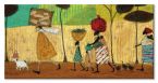 Obraz na płótnie malarki Sam Toft pod tytułem Doris helps out on the trip to Mzuzu