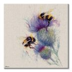 Obraz na płótnie ukazujący Pszczoły na kwiatach artystki Jane Bannon