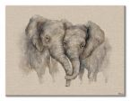 Obraz na płótnie z wizerunkiem Zakochanych Słonii namalowany przez Jane Bannon