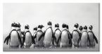 Stado Pingwinów na obrazie autorstwa Mariny Cano