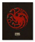 Obraz na płótnie ukazujący Herb Targaryen z Gry o tron