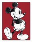 Canvas z Myszką Miki na czerwonym tle w stylu retro