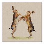 Canvas Henry & Cassius ukazujący walkę królików