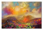 Kolorowy Canvas przedstawiający górski krajobraz
