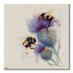 Canvas z pszczołami na kwiatach