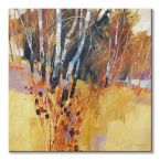 Canvas Teasels and Birches z brzozami jesienią