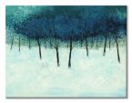 Canvas Blue Trees on White 80x60