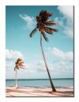 Obraz przedstawiający palmy na piaszczystej plaży