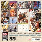 Tył kalendarza 2020 z superbohaterami Marvela
