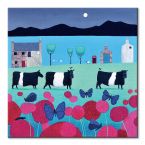 Canvas z krowami na łące Flutterbies and Belties
