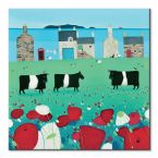 Canvas The Clachan z krowami na łące