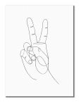 Dłoń ze znakiem pokoju na canvasie Peace