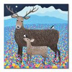 Canvas z sarną i jeleniem na łące Flowers of the Glen