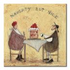 Obraz Sam Toft z napisem Naughty But Nice Musztardowie jedzą torta