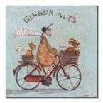 Ernest z psami na rowerze na canvasie Sam Toft Ginger Nuts