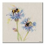 Canvas Bees on Cornflowers z pszczołami na kwiatach