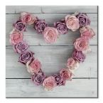 Obraz na płótnie serce ułożone z kwiatów róż