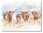 Szkockie krowy na obrazie Highland Herd