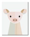 Canvas z geometryczną świnką Pig