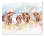 Stado szkockich krów na obrazie Highland Herd