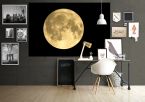 fototapeta na ścianę z złotym księżycem w biurze