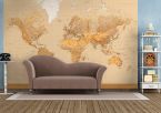 Ogromna mapa świata na ścianie w salonie