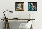 Obrazy na płótnie z serialu Star Wars Rebelianci Chopper i Ezra w pokoju na ścianie nad biurkiem
