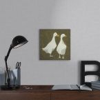 Wnętrze mieszkania z obrazem Julia Burns zatytułowany Ducks wymiary płótna 30x30 cm