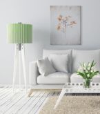 Obraz na płótnie Frozen dried hydrangeas in ice wiszący na białej ścianie w salonie nad sofą