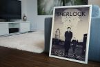 Sherlock - Londyn - plakat w białej ramie