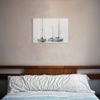 Płócienny obraz Łodzie na ścianie w sypialni nad łóżkiem