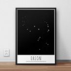 Plakat Orion z opisem w czarnej ramie
