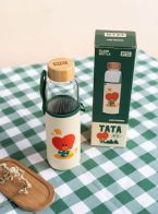 Szklana butelka z maskotką BT21 Tata
