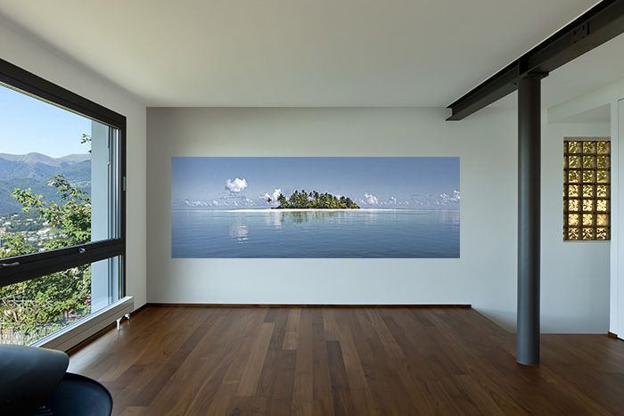 Panoramiczna fototapeta na ścianie przedstawiająca tropikalną wyspę