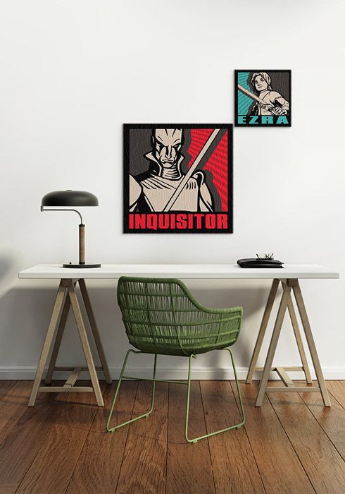 Obrazy na płótnie z serialu Star Wars Rebelianci Inquisitor i Ezra w pokoju na ścianie nad biurkiem