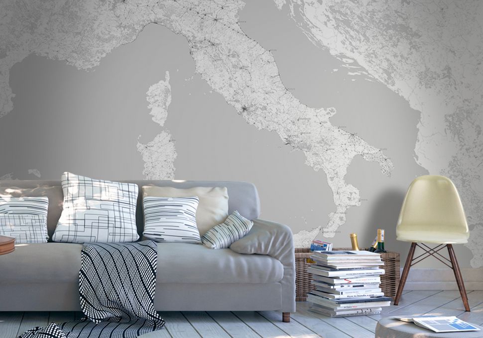Duża fototapeta Włoch wisząca w salonie nad kanapą