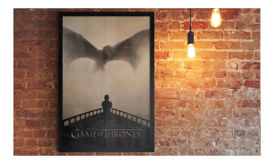 Plakat z Gry o tron z Tyrionem Lannisterem oprawiony w czarną ramkę