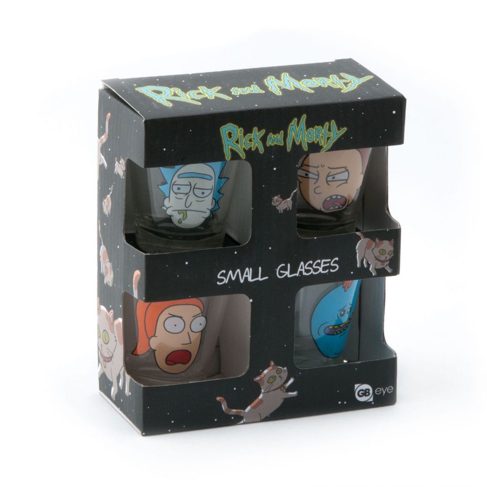 Kieliszki w oryginalnym pudełku Rick And Morty Faces