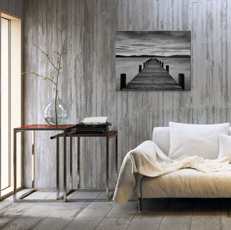 Obraz zatytułowany Morning Pier powieszony a ścianie w salonie