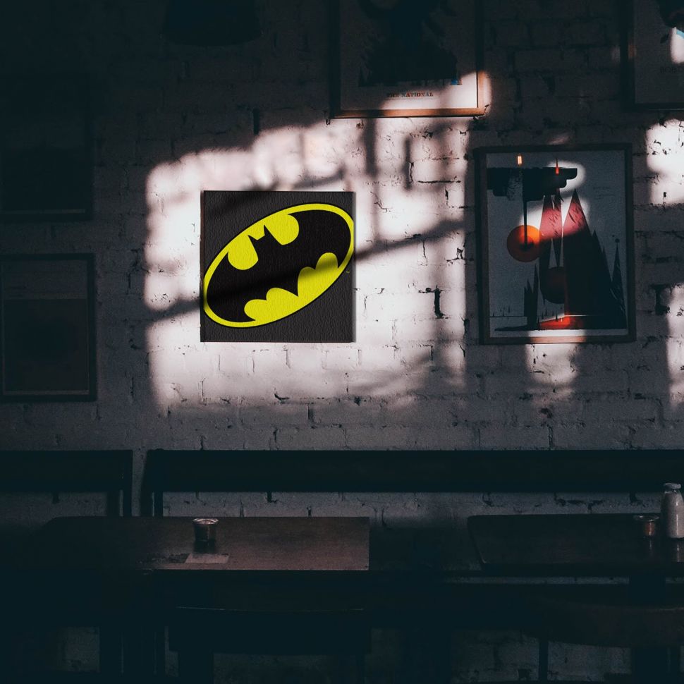 Canvad do pokoju dziecka przedstawiający logo Batmana