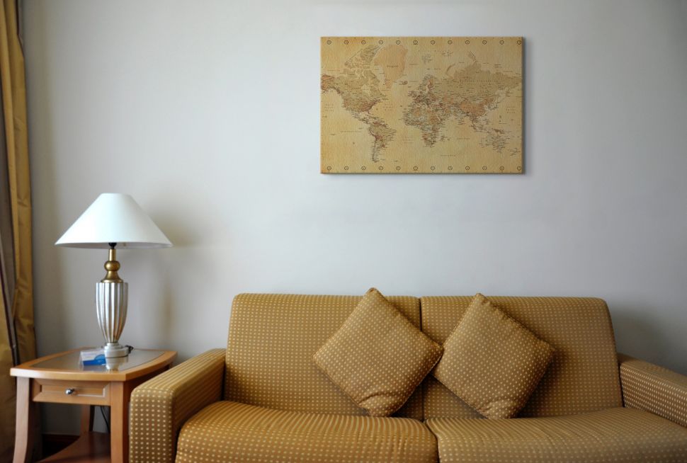 Canvas do salonu przedstawiający Mapę Świata w stylu Vintage
