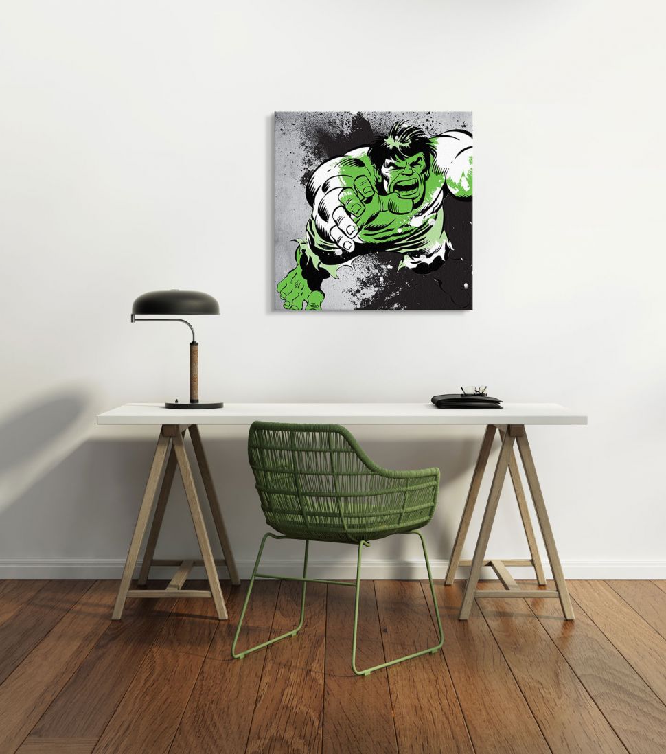 Canvas z Hulkiem do powieszenia na ścianie w pokoju