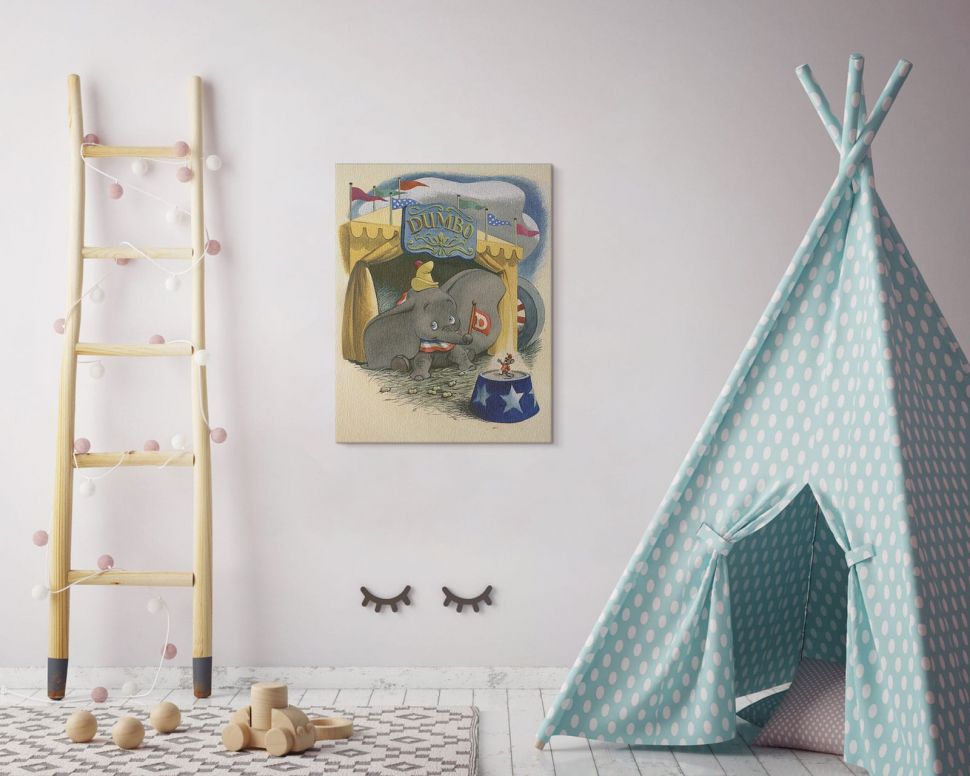 Obraz na płótnie do pokoju dziecka zatytułowany Dumbo (Watercolour)
