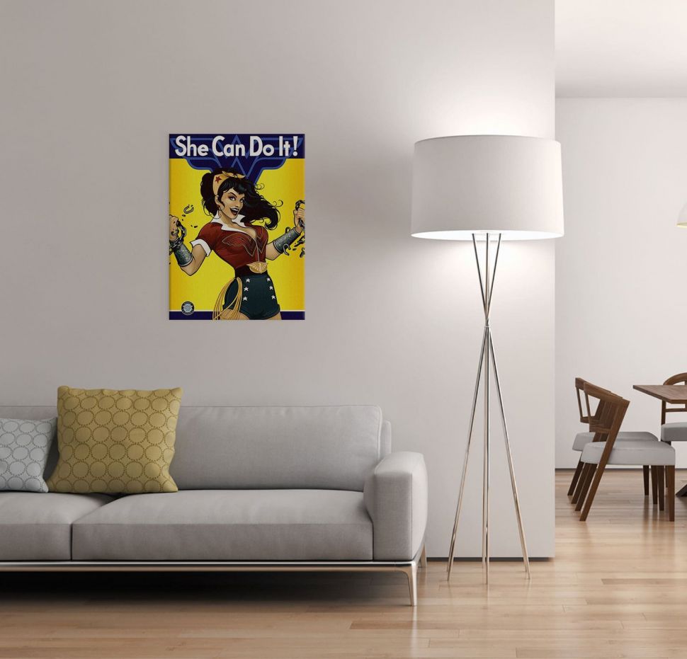 Wonder Woman (She can do it) - Obraz na płótnie do powieszenia na ścianie