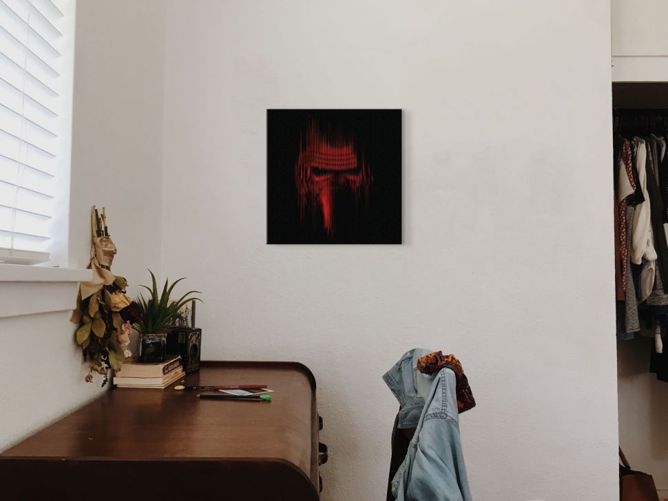 Canvas Kylo Ren Lines z filmu Star Wars powieszony w pokoju nad fortepianem