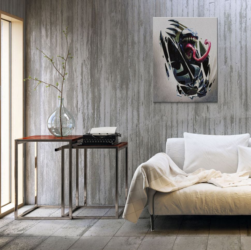 Obraz na płótnie z filmu Venom Tearing Through w salonie nad białym kanapą