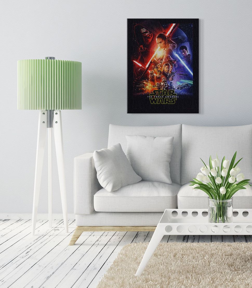 Obraz na płótnie z filmu Gwiezdne Wojny Przebudzenie Mocy w salonie nad kanapą