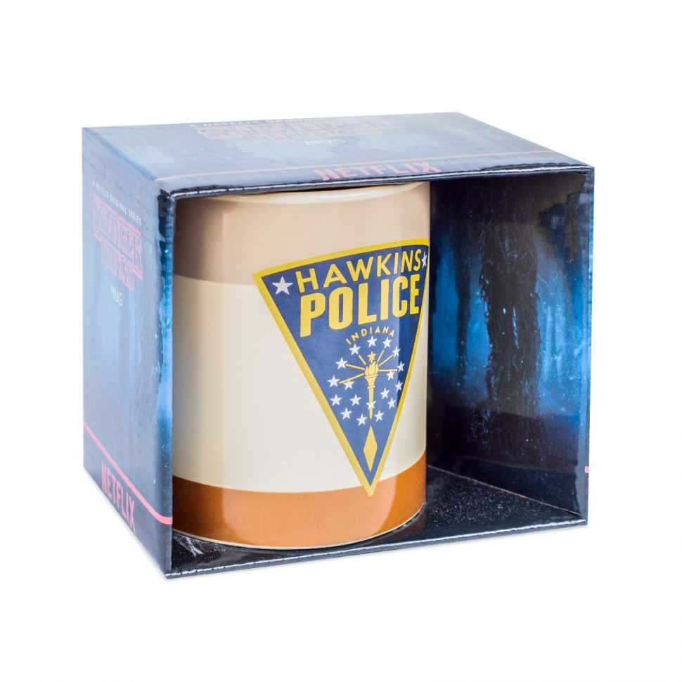 Zapakowany w oryginalne pudełko kubek Stranger Things Hawkins Police