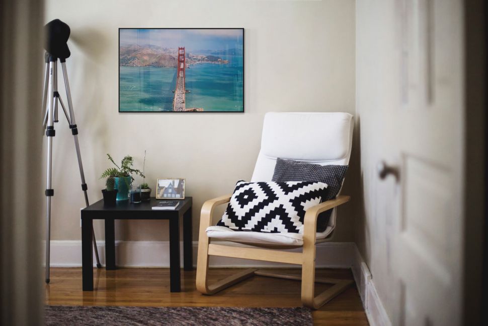 Poster Golden Gate most na ścianie w pokoju